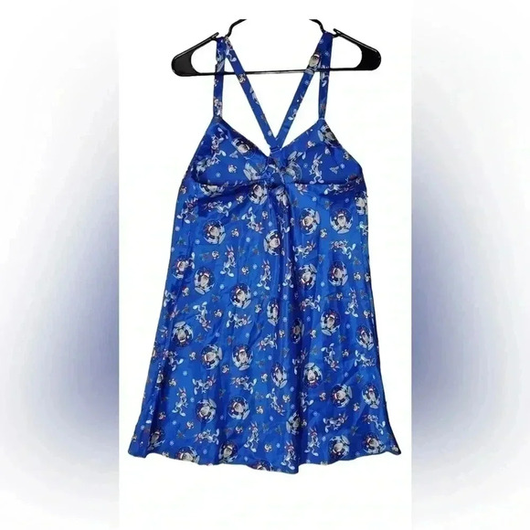 Looney Tunes Collection Blue Santa Taz Pattern Slip Dress Sz 3X - Picture 4 of 6